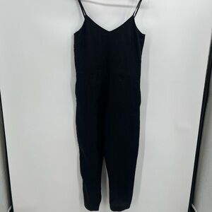 Assembly Label Black 100% Linen Sleeveless Pantsuit Romper